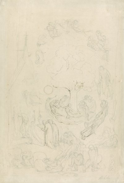 The Gambols of Ghosts According to Their Affections Previous to the Final Judgement, 1805-08 by William Blake